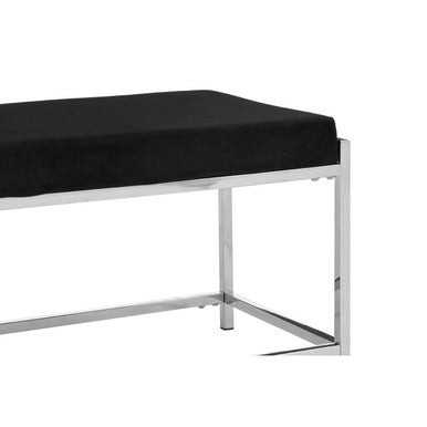 Allure Black Seat & Silver Metal Frame Bench