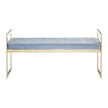 Allure Powder Blue & Gold Tufted Bench