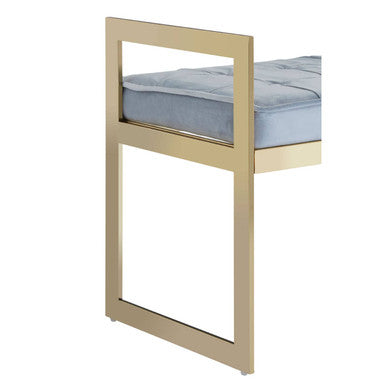 Allure Powder Blue & Gold Tufted Bench