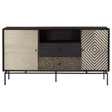 Boho Patterned 2 Door Sideboard With Drawers