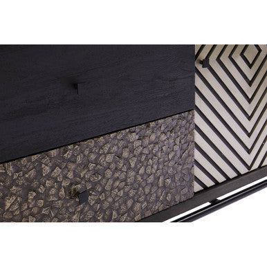 Boho Patterned 2 Door Sideboard With Drawers