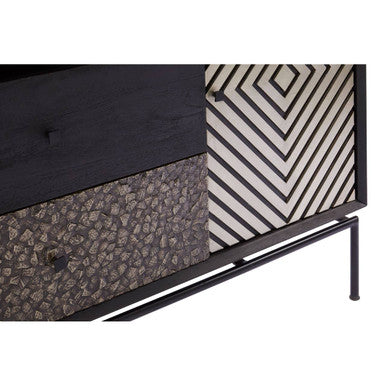 Boho Patterned 2 Door Sideboard With Drawers