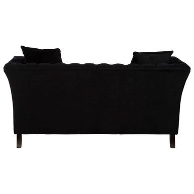 2 Seat Onyx Sofa, Sabrina Fabric Black Contemporary