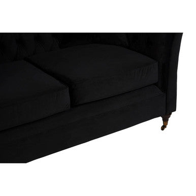 2 Seat Onyx Sofa, Sabrina Fabric Black Contemporary
