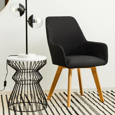 White Top Round Side Table With Black Iron Wire Curved Openwork Base, Corina