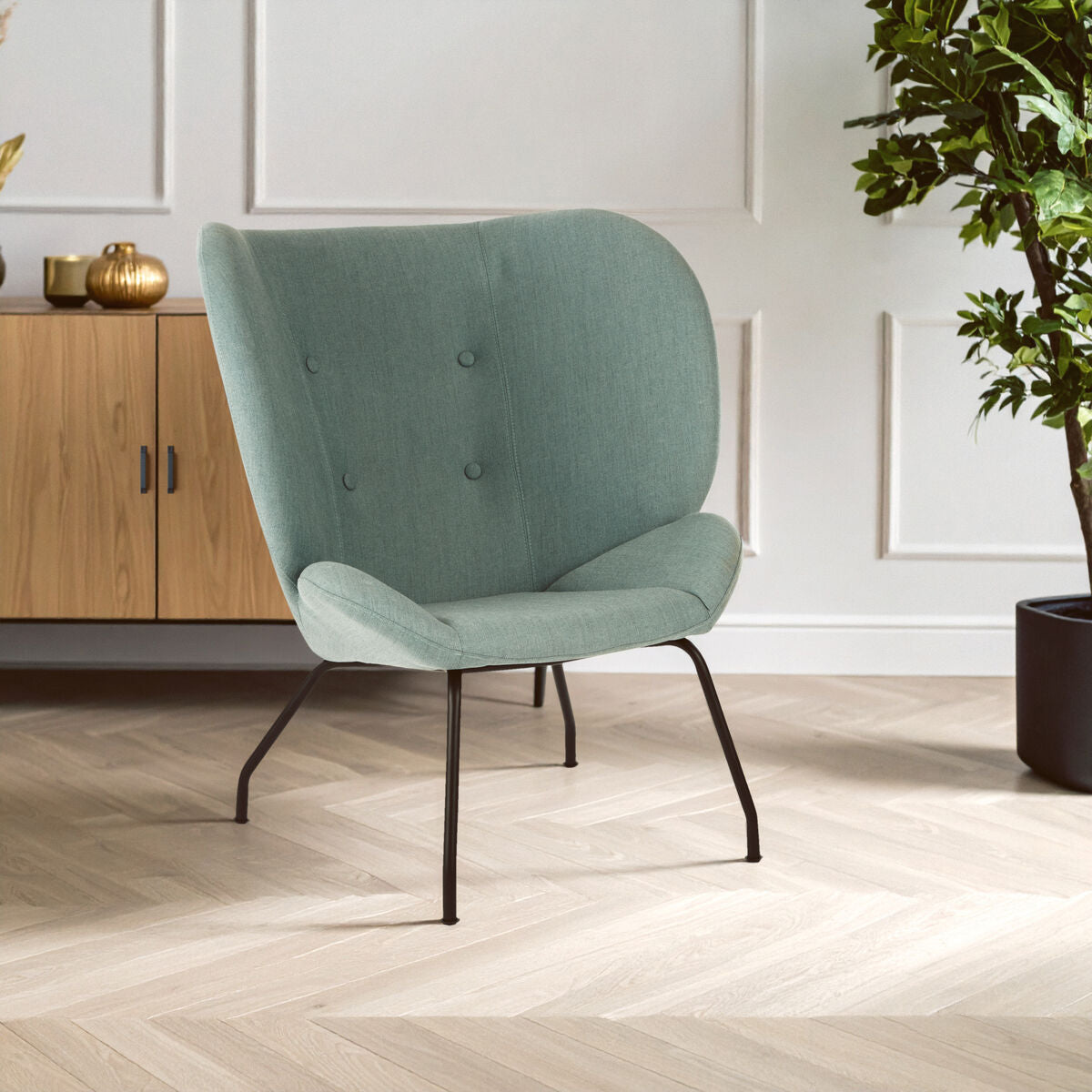 Kolding Green Fabric Accent Chair