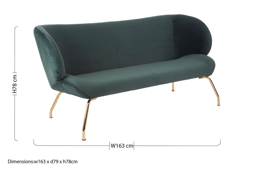 2 Seat Green Sofa, Kolding