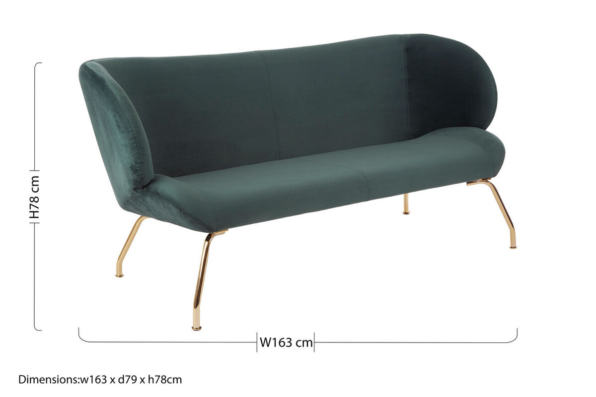 2 Seat Green Sofa, Kolding