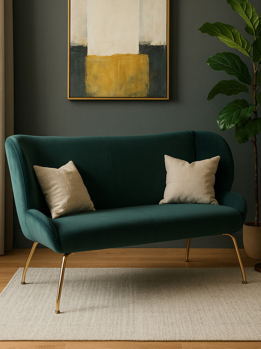 2 Seat Green Sofa, Kolding