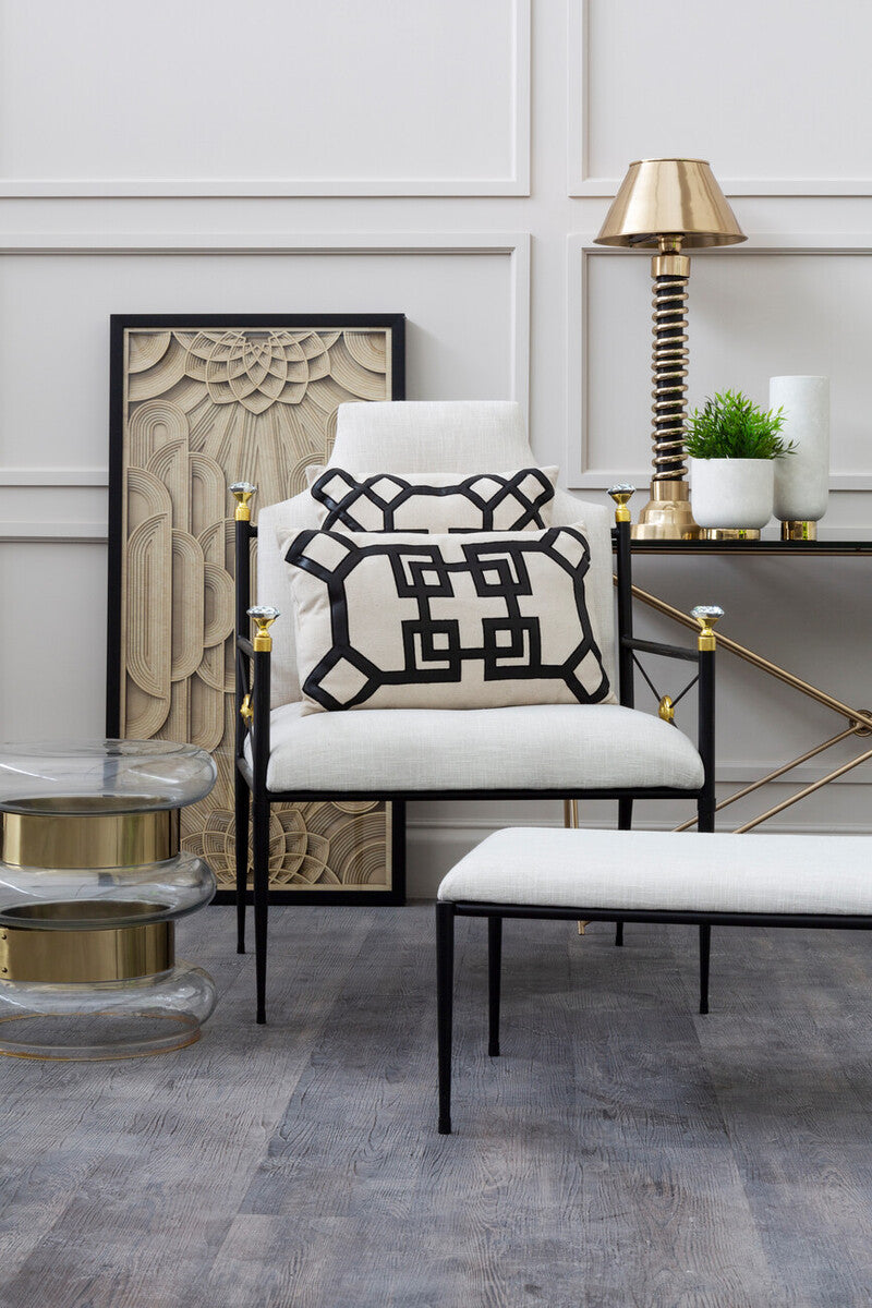 Gold Side Table With Clear Circular Glass Sides & Steel Frame, Margot