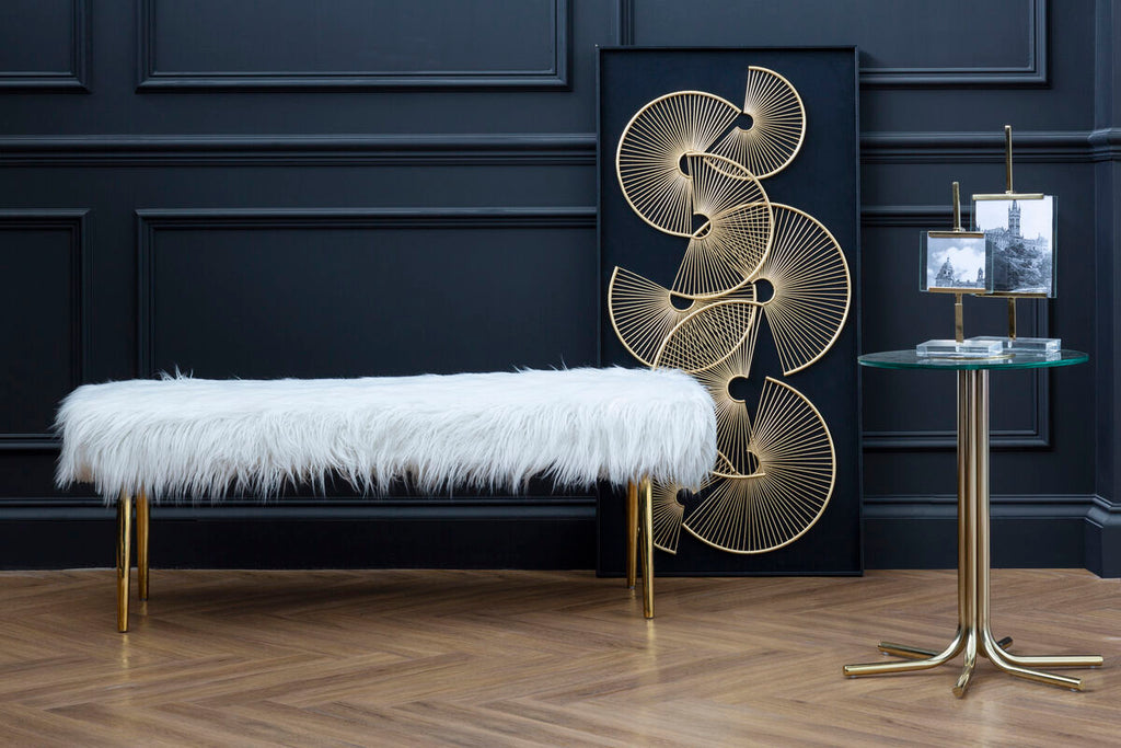 Clear Glass Top Side Table With Splayed Gold Metal Base, Miley