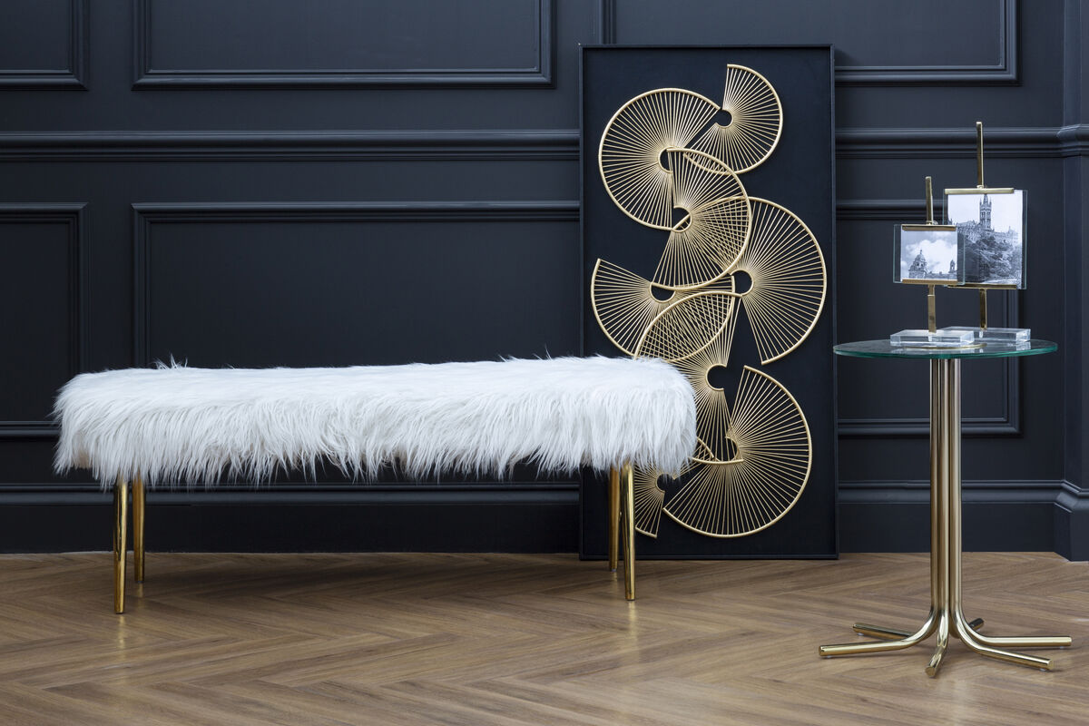 Clear Glass Top Side Table With Splayed Gold Metal Base, Miley