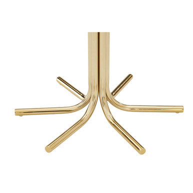 Clear Glass Top Side Table With Splayed Gold Metal Base, Miley