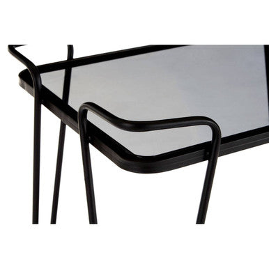 Trento Bar Trolley Glass Black Industrial