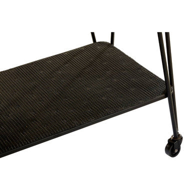 Trento Bar Trolley Glass Black Industrial