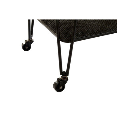 Trento Bar Trolley Glass Black Industrial