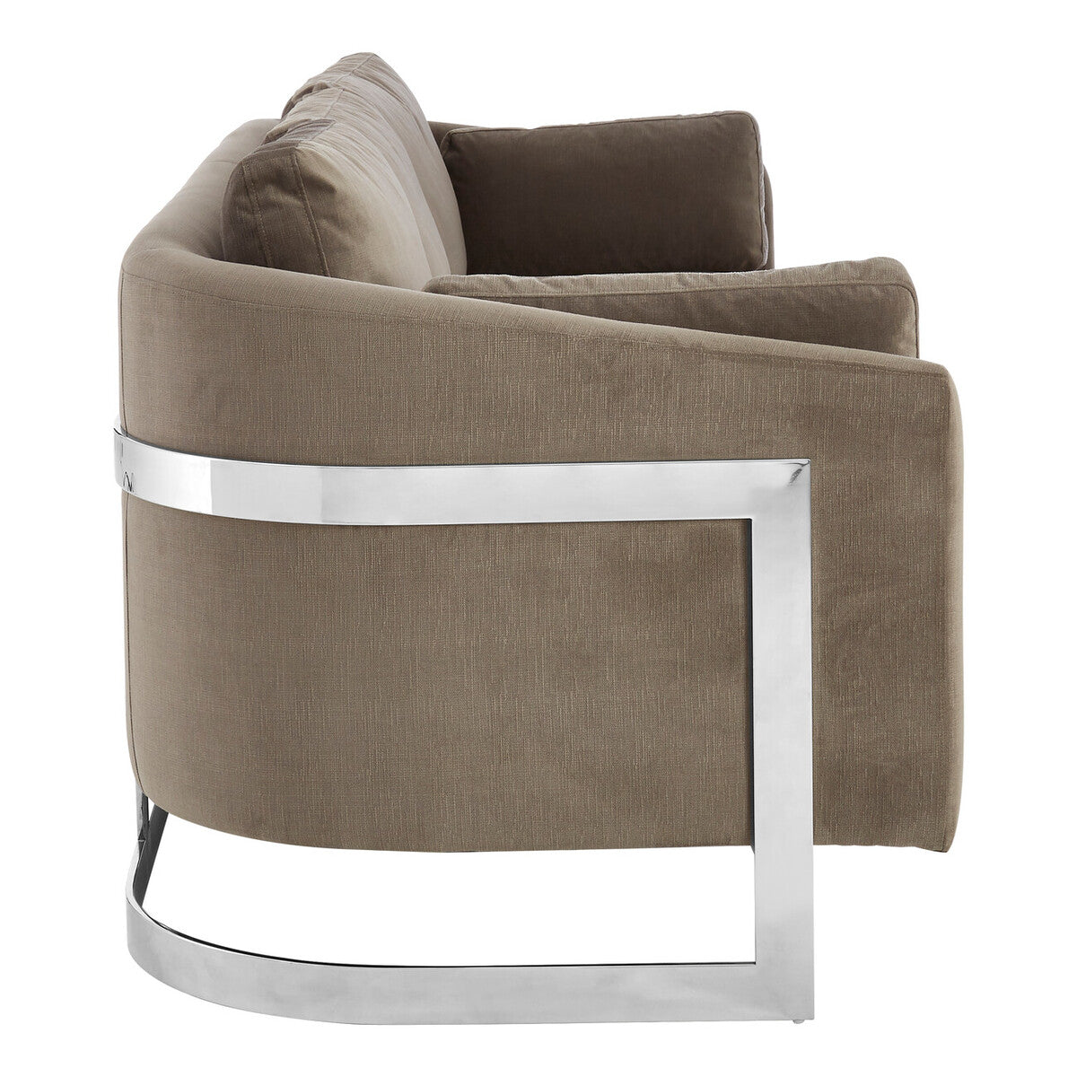 3 Seat Dark Grey Cotton Velvet Sofa, Freda