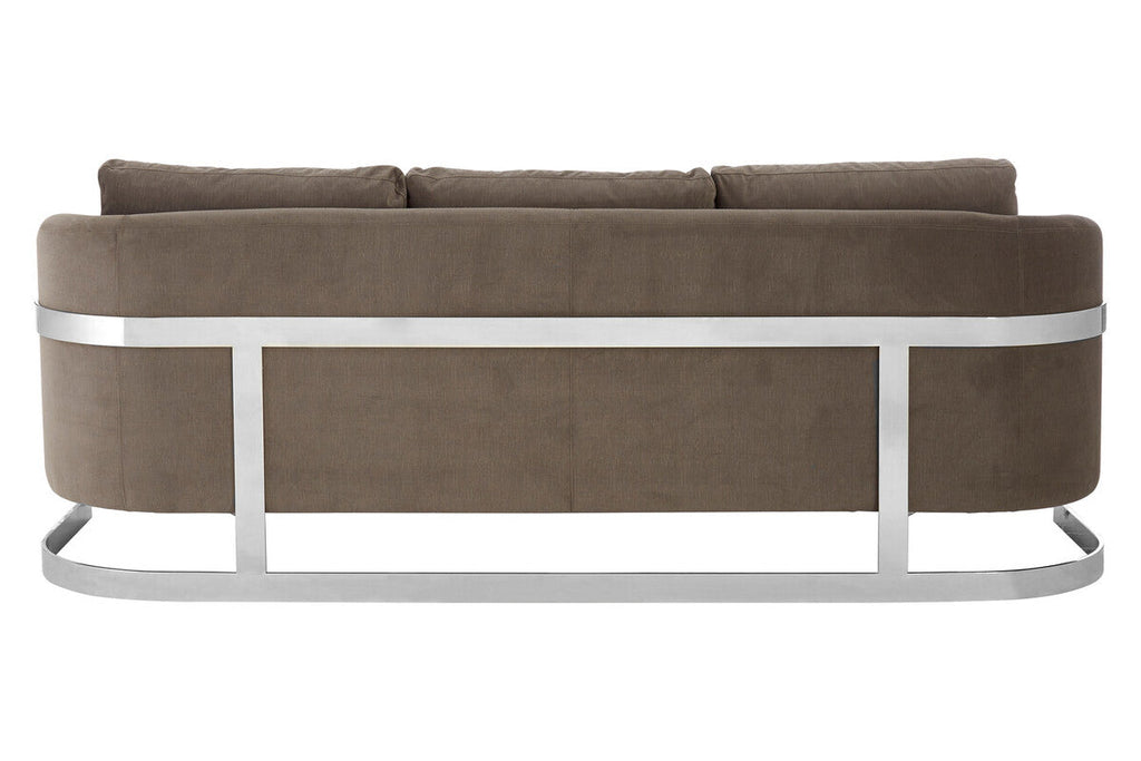 3 Seat Dark Grey Cotton Velvet Sofa, Freda