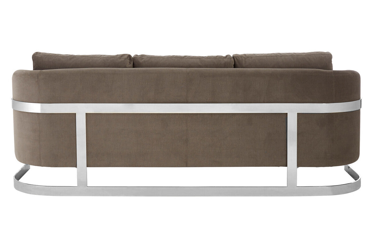 3 Seat Dark Grey Cotton Velvet Sofa, Freda