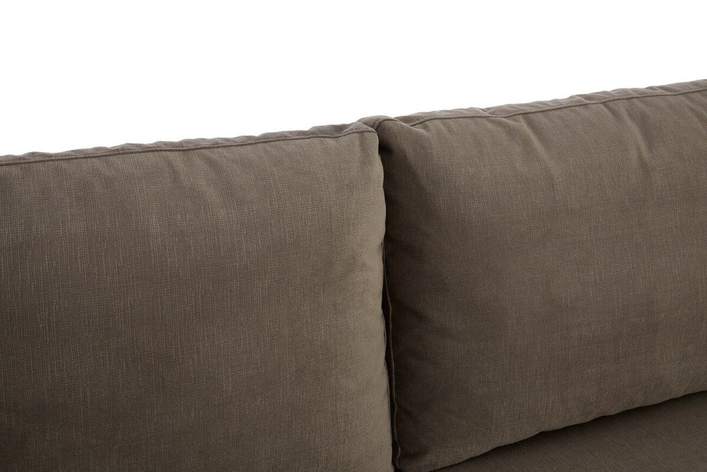 3 Seat Dark Grey Cotton Velvet Sofa, Freda
