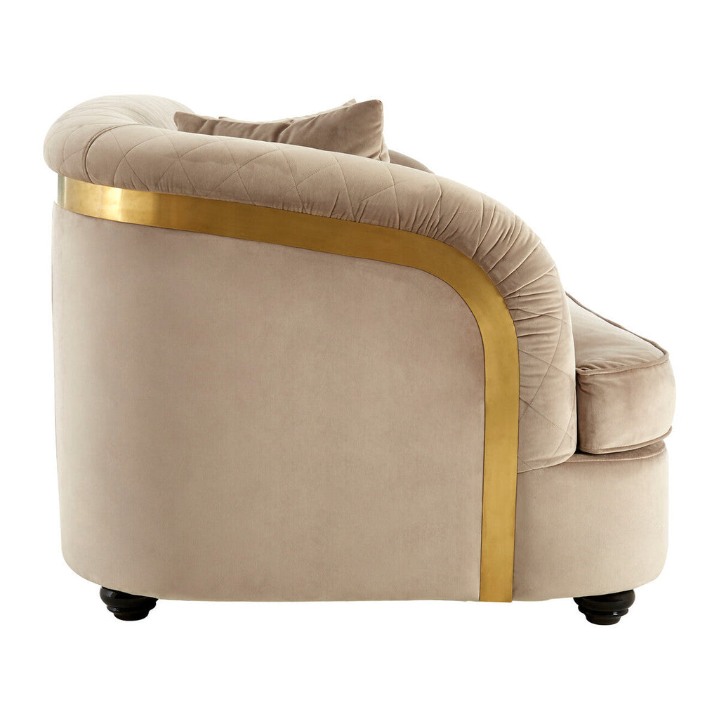 3 Seat Grey Cotton Velvet Sofa, Fiji