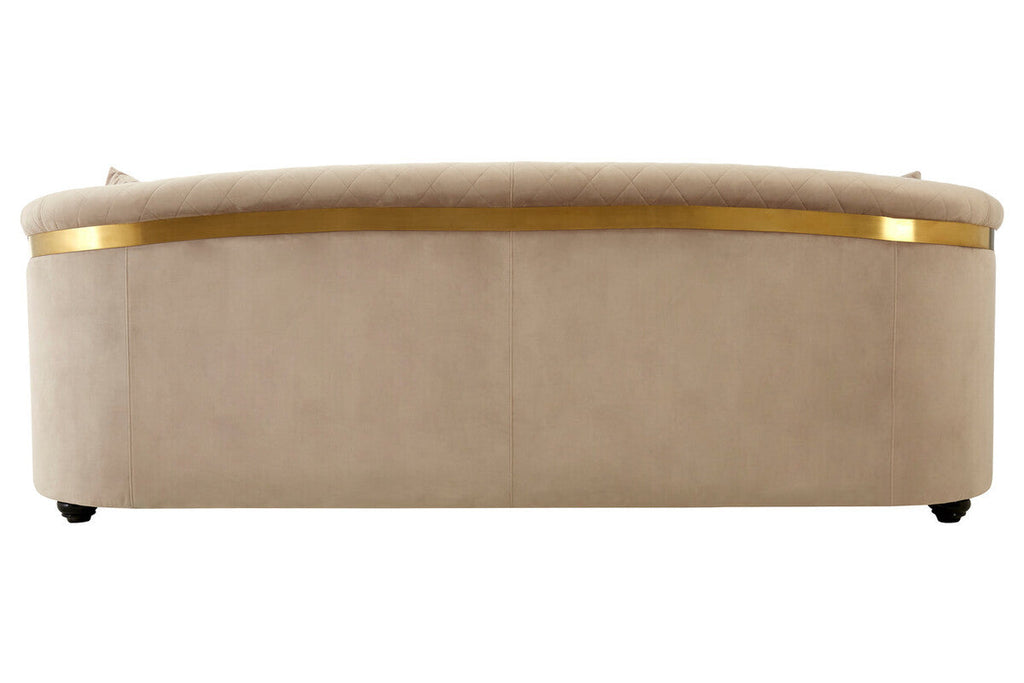 3 Seat Grey Cotton Velvet Sofa, Fiji