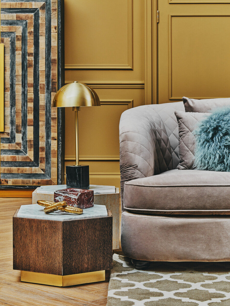 3 Seat Grey Cotton Velvet Sofa, Fiji