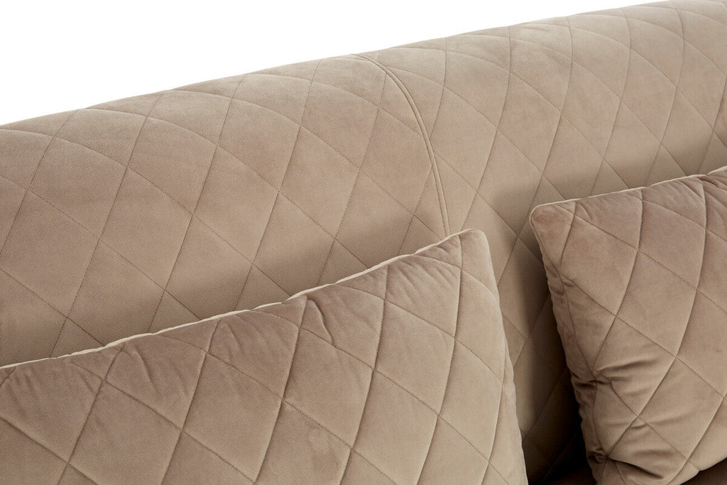 3 Seat Grey Cotton Velvet Sofa, Fiji