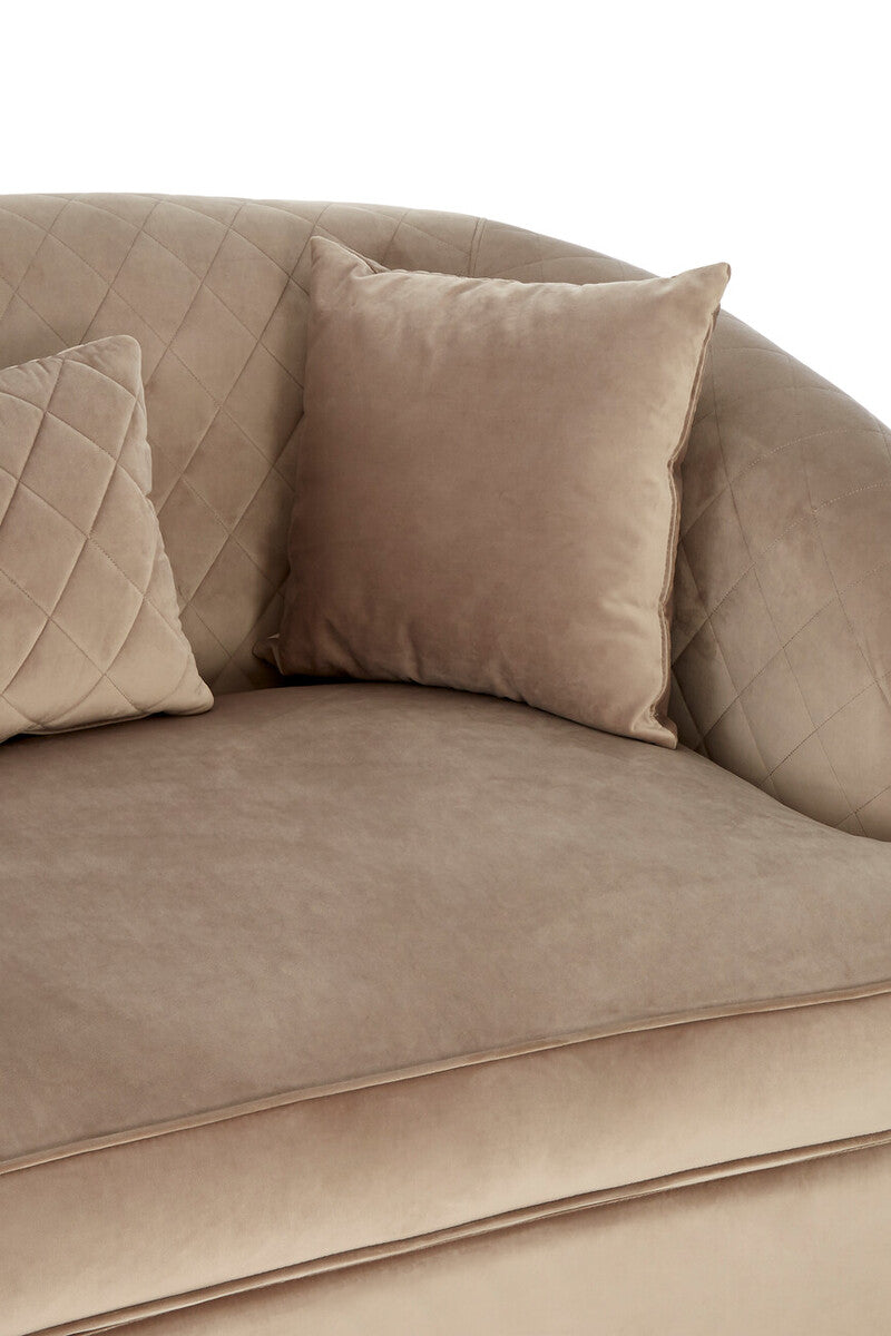 3 Seat Grey Cotton Velvet Sofa, Fiji