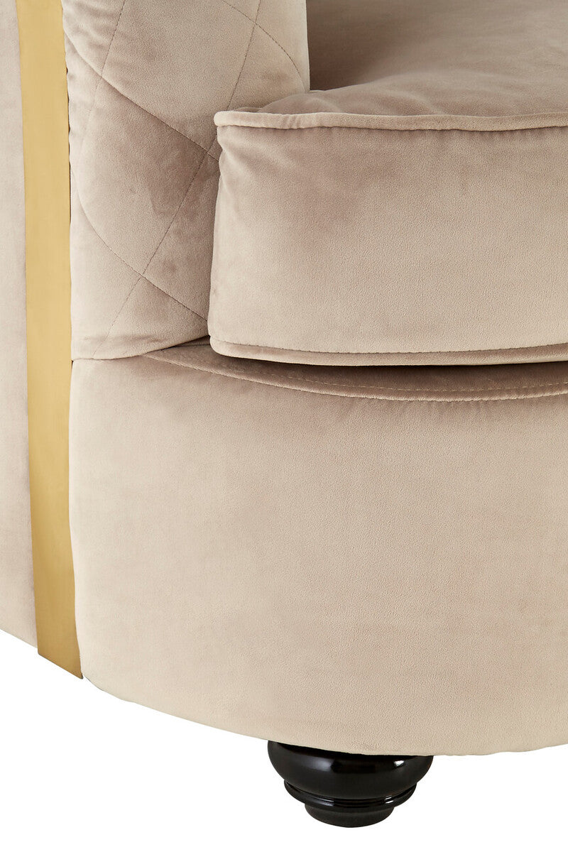 3 Seat Grey Cotton Velvet Sofa, Fiji