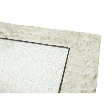 Antique Glass Top Rectangular Set Of 3 Nesting Side Tables With Nickel & Gunmetal Frame, Akola
