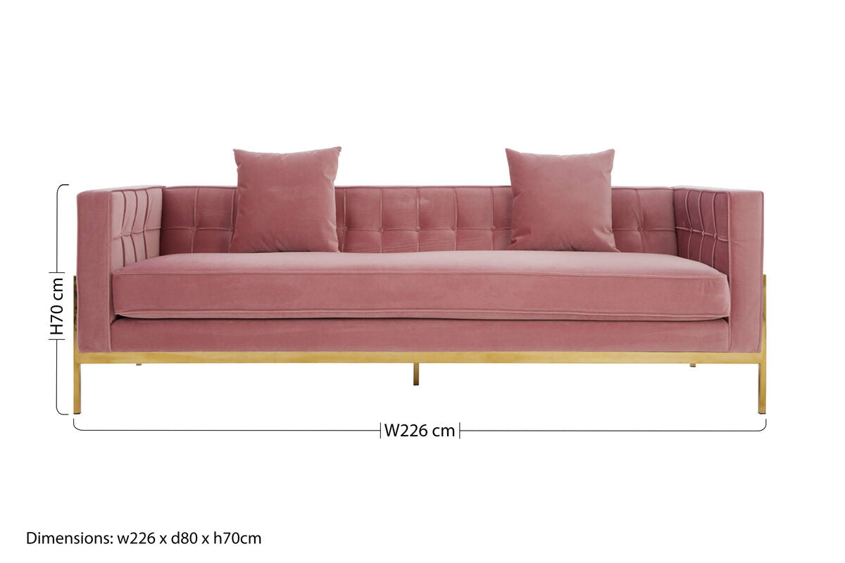 3 Seat Pink Sofa, Rena