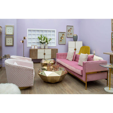 3 Seat Pink Sofa, Rena