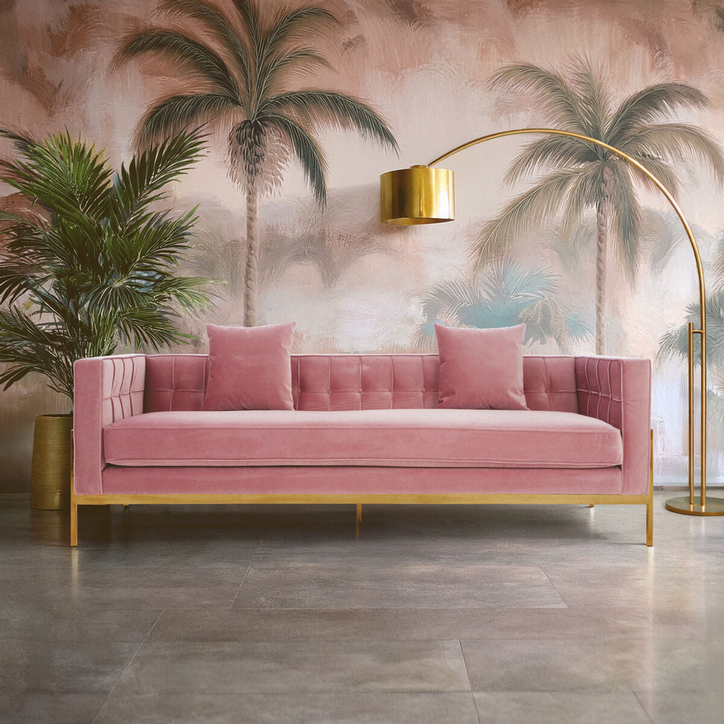 3 Seat Pink Sofa, Rena