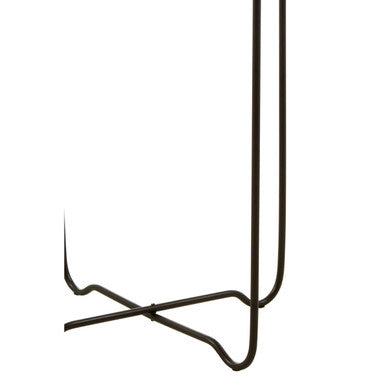 Gold Round Top Side Table With Black Slim Metal Frame & Intersecting Sledge Base, Templar