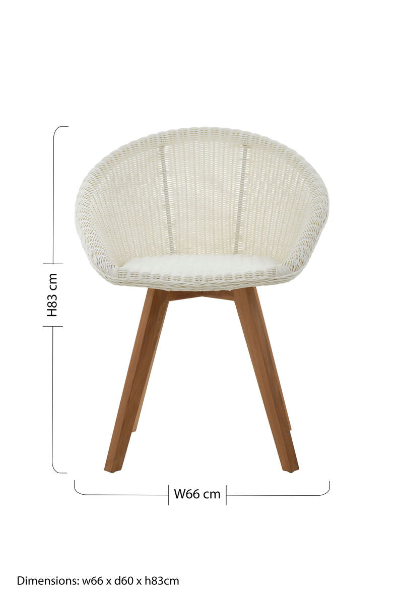 Lovina White Rattan Dining Chair