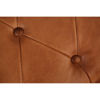 Buffalo Brown Leather & Iron Folding Stool