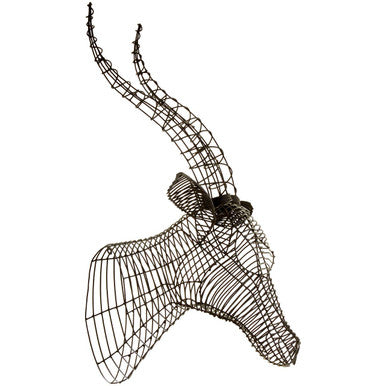 Zania Black Wire Antelope Head Sculpture