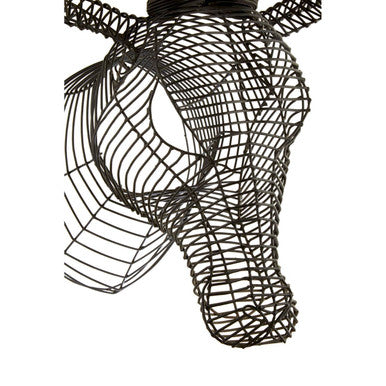 Zania Black Wire Antelope Head Sculpture