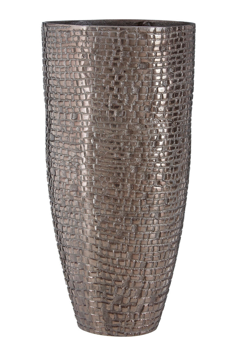 Arya Pewter Large Chrome Contemporary Vase