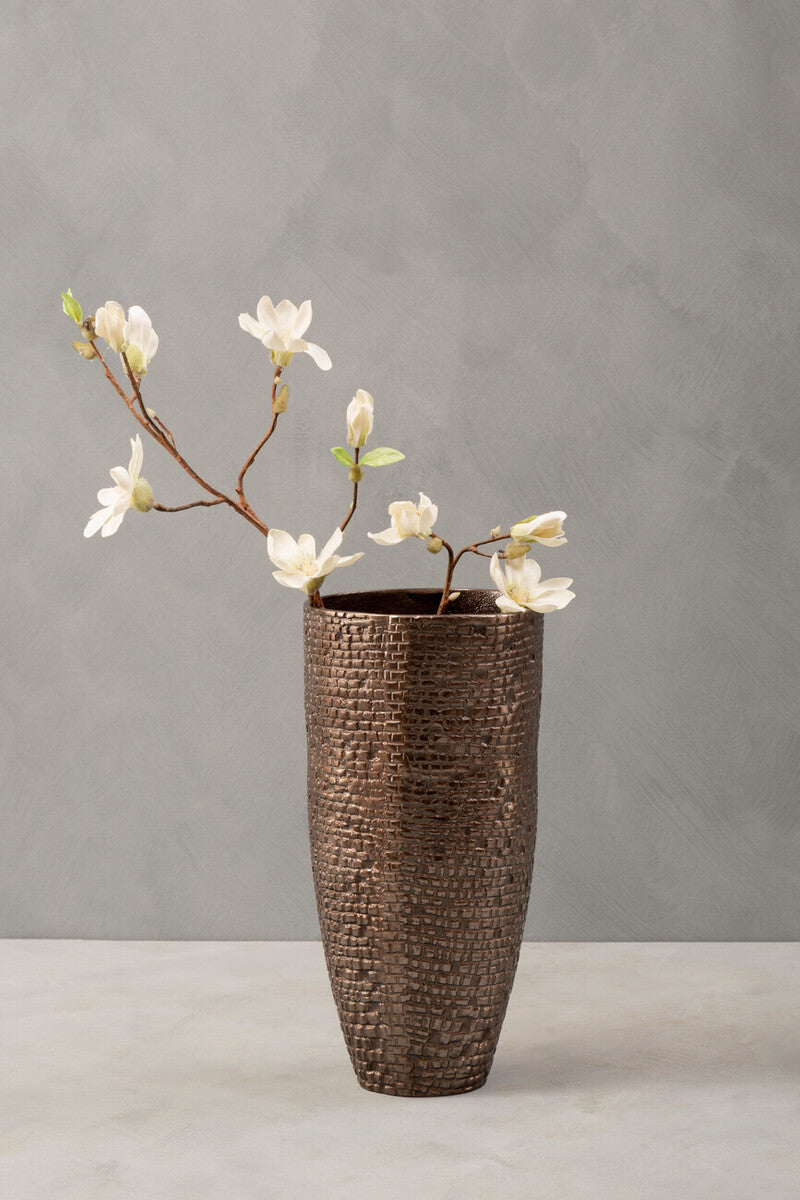 Arya Pewter Large Chrome Contemporary Vase