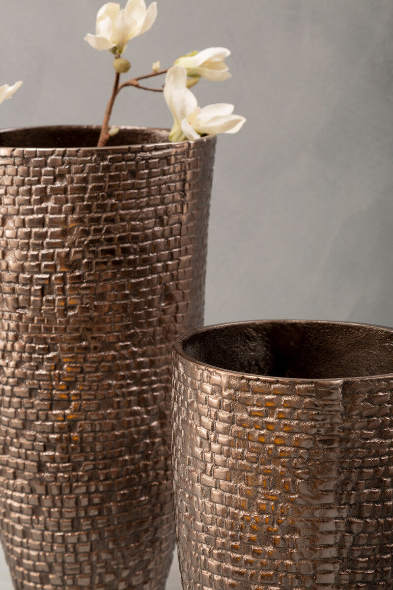 Arya Pewter Large Chrome Contemporary Vase