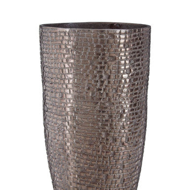 Arya Pewter Large Chrome Contemporary Vase