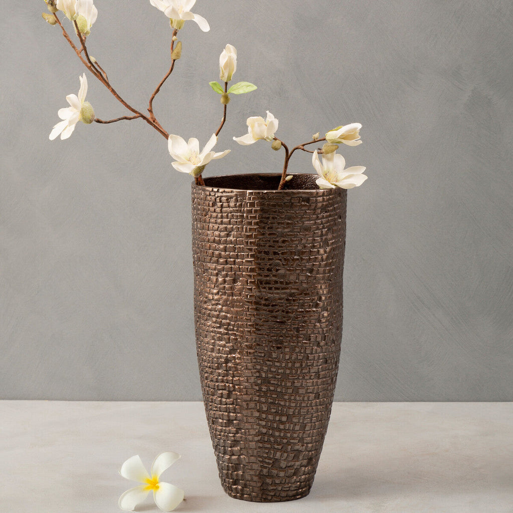 Arya Pewter Large Chrome Contemporary Vase