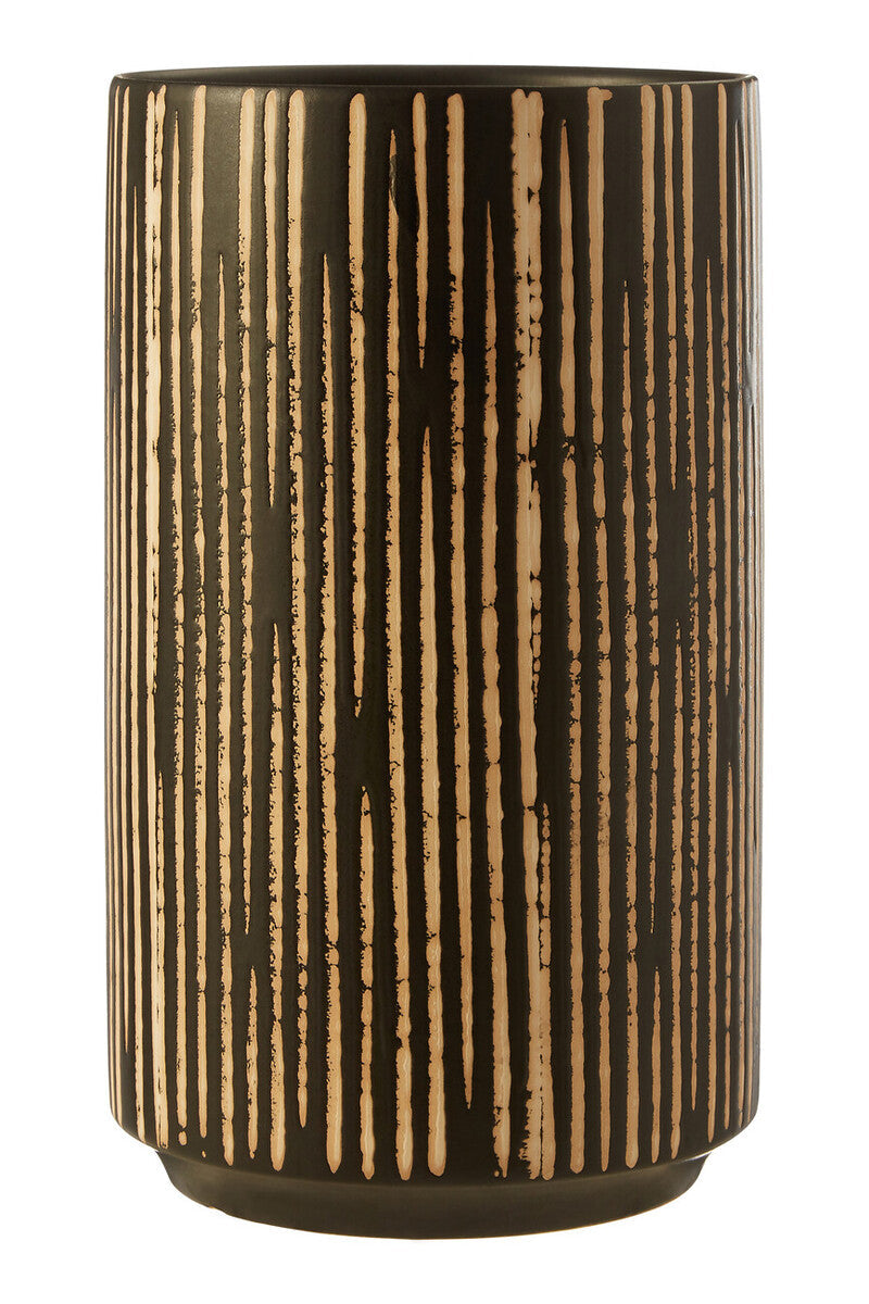 Kiso Large Black & Cream Vase