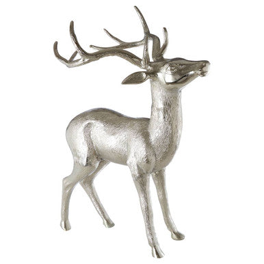 Large Nickel Floor Standing Stag Decoration