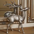 Large Nickel Floor Standing Stag Decoration