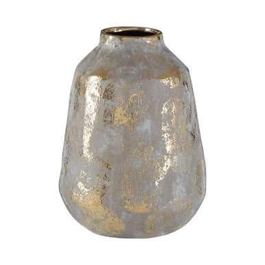 Orvena Medium Grey & Gold Ceramic Vase