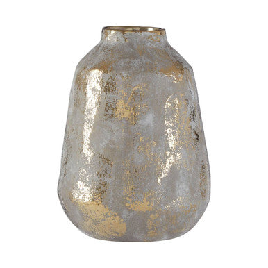 Orvena Medium Grey & Gold Ceramic Vase