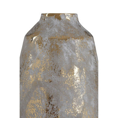 Orvena Medium Grey & Gold Ceramic Vase